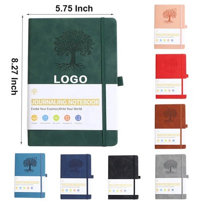 Picture of A5 LEATHER LINED JOURNAL HARDCOVER EXECUTIVE NOTEBOOKS.