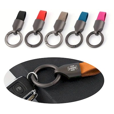 Picture of COWHIDE CAR KEYRING CHAIN.