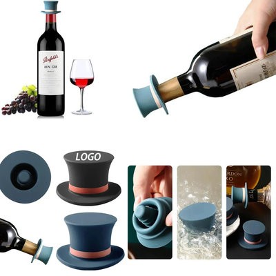 Picture of SILICONE MAGIC HAT WINE BOTTLE STOPPER.