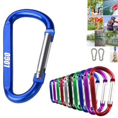Picture of BIG D SHAPE FLAT KEYRING CHAIN SNAP ALUMINUM CARABINER HOOK