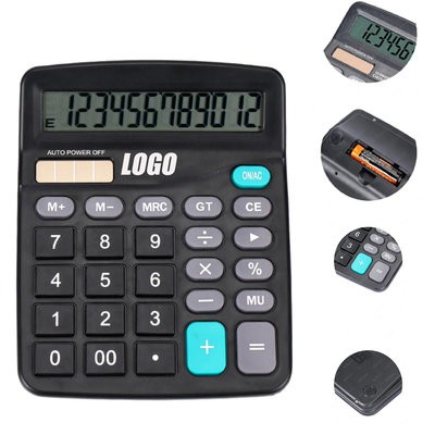 Picture of OFFICE DUAL POWER CALCULATOR 12 DIGIT DISPLAY