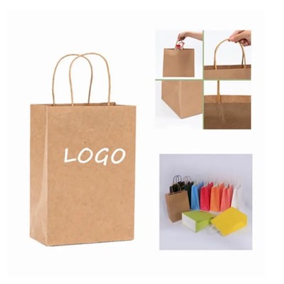 Picture of PAPER GIFT KRAFT BAGS with Handles for Party Favor