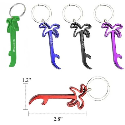 Picture of COCONUT TREE SHAPE BOTTLE OPENER with Keyring Chain