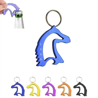 Picture of HOLLOW HORSE HEAD BOTTLE OPENER KEYRING CHAIN