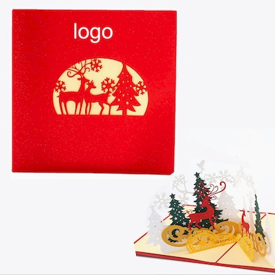 Picture of 3D CHRISTMAS HOLLOW-OUT GREETING CARD with Envelope