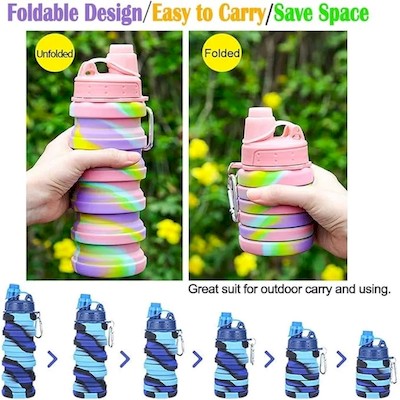 Picture of SILICONE FOLDING CAMOUFLAGE WATER BOTTLE.