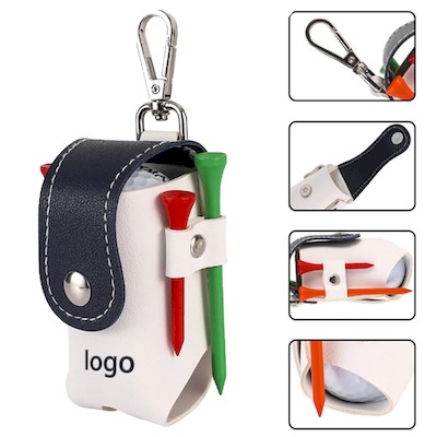 Picture of COLOR MATCHING PU LEATHER GOLF BALL BAG.