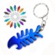 Picture of FISH BONE SHAPE METAL BOTTLE OPENER with Key Holder Keyring