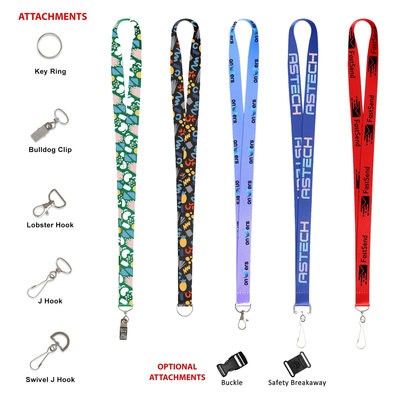 Picture of 3 & 4 INCH POLYESTER CUSTOM PRINTED LANYARD
