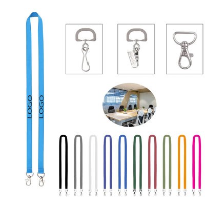 Picture of 3 & 4 INCH CUSTOM OPEN ENDED POLYESTER LANYARD W & BADGE HOLDER