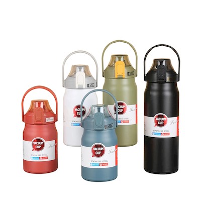 Picture of PORTABLE STAINLESS STEEL METAL VACUUM WATER BOTTLE.