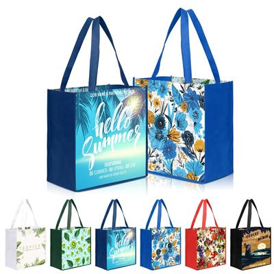 Picture of SUBLIMATED PET NON-WOVEN GROCERY TOTE BAG W & GUSSET