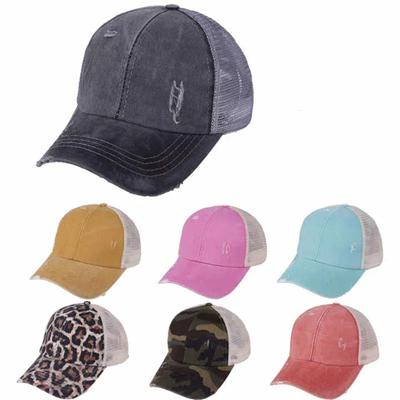 Picture of WASHED DISTRESSED PONYTAIL BASEBALL CAP