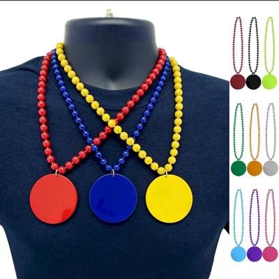 Picture of 2 1 - 2 PLASTIC MEDALLION BEADS NECKLACE