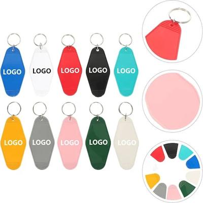 Picture of CUSTOM PLASTIC LUGGAGE TAGS with Split Ring Keyring Chain Labels