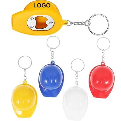 Picture of CUSTOM PLASTIC SAFETY HELMET BOTTLE OPENER KEYRING CHAIN