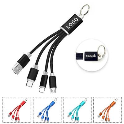 Picture of 3-IN-1 BRAIDED CHARGER CABLE KEYRING CHAIN