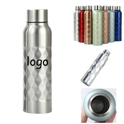 Picture of 33OZ STAINLESS STEEL METAL RHOMBUS WATER BOTTLE.