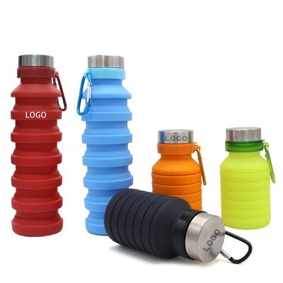 Picture of 18 OZ FOLDING SILICON WATER BOTTLE.