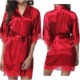 LADIES SATIN ROBE LACE SILK KIMONO image 2