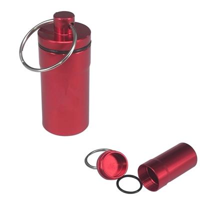 Picture of ALUMINUM PILL BOTTLE with Keyring Chain