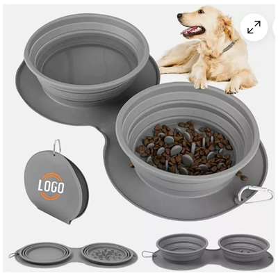 Picture of PORTABLE FOLDING DOUBLE PET BOWL