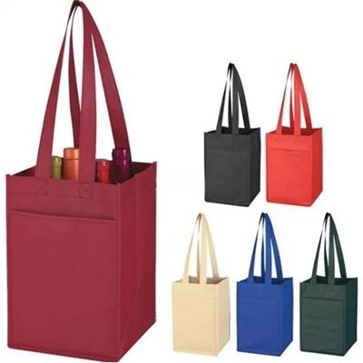 Picture of NON-WOVEN 4 BOTTLE WINE TOTE BAG