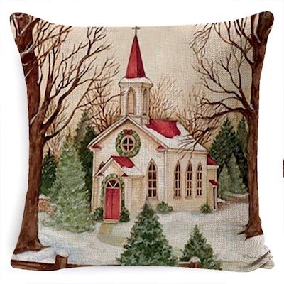 Picture of CHRISTMAS JUTE PILLOWCASE