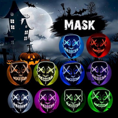 Picture of HALLOWEEN LED EL LIGHT UP SCARY MASK