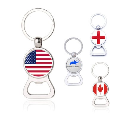 Picture of METAL ROUND BOTTLE OPENER KEYCHAIN 