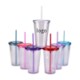 Picture of SINGLE WALL PLASTIC CUP with Lid & Straw 
