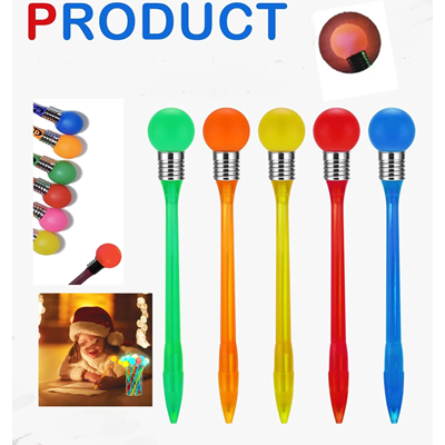 Picture of RAINBOW LED LIGHT UP BALL STYLUS PEN