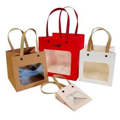 Picture of KRAFT PAPER BAGS GIFT BOX with Window & Handle