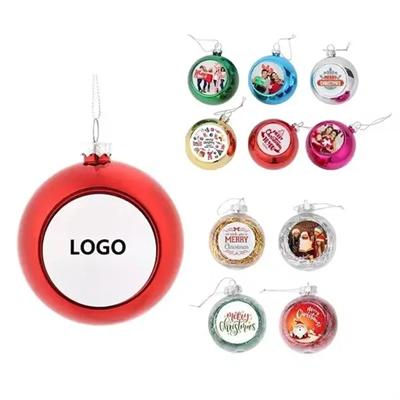 Picture of BLANK ROUND PLASTIC CHRISTMAS TREE BALL DECORATION