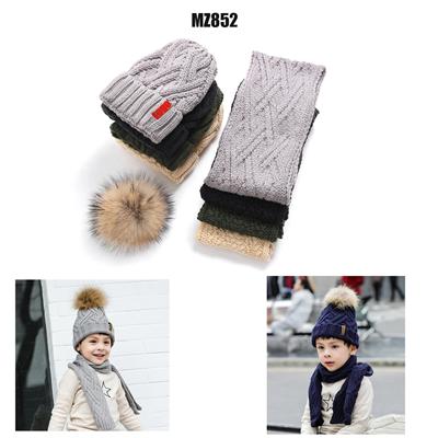 Picture of WINTER KNITTED BEANIE HAT with Pom Fur for Boys