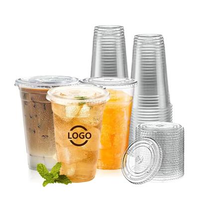 Picture of 16OZ DISPOSABLE PLASTIC PET BEVERAGE DRINK CUP with Lid