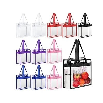Picture of STADIUM CLEAR TRANSPARENT ZIPPER TOTE BAG.