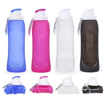 Picture of FOLDING SILICON SPORTS TRAVEL WATER BOTTLE.