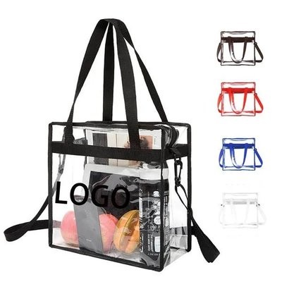 Picture of CLEAR TRANSPARENT TOTE BAG ADJUSTABLE STRAP STADIUM APPROVED.