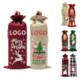 CHRISTMAS BURLAP WINE GIFT BAG image 2
