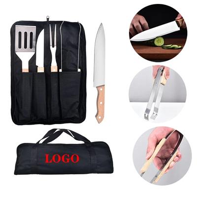 Picture of PREMIUM STAINLESS STEEL METAL BBQ GRILL SET 4-PIECE