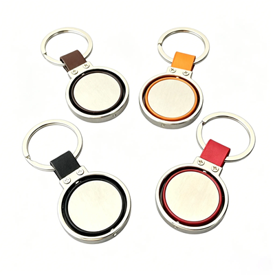 Picture of ROUND METAL SPINNER KEYRING CHAIN