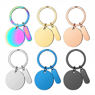 Picture of STAINLESS STEEL ROUND KEYCHAINS with Flat Split Ring