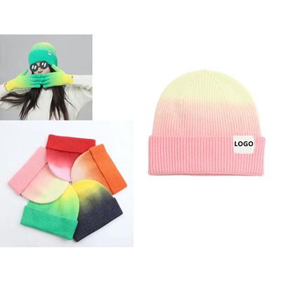 Picture of GRADIENT WARM KNIT BEANIE - WINTER TIE-DYE FASHION HAT
