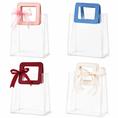 Picture of CUSTOM LOGO CLEAR TRANSPARENT PVC GIFT TOTE HANDBAG