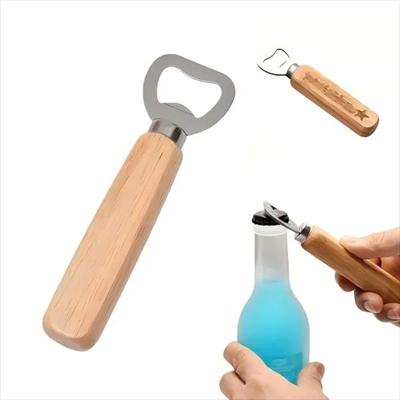 Picture of CUSTOM LOGO WOOD HANDLE BEER BOTTLE OPENER