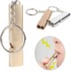 ALUMINUM DOUBLE TUBES WHISTLE KEYRING CHAIN image 2