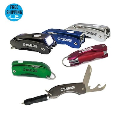 Picture of MULTI FUNCTIONAL LED FOLDING BALL PEN with Keyring Chain