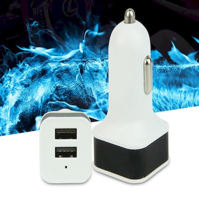 Picture of OPENING GIFT SQUARE MULTIFUNCTION DUAL USB CAR CHARGER