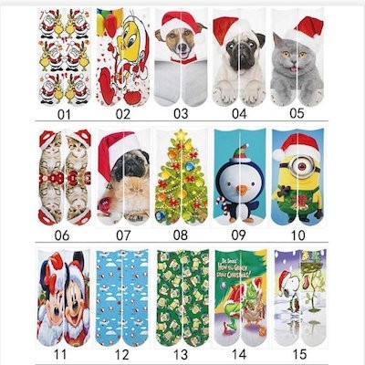 Picture of CUSTOM FULL COLOR 3D PRINTED SHORT SOCKS